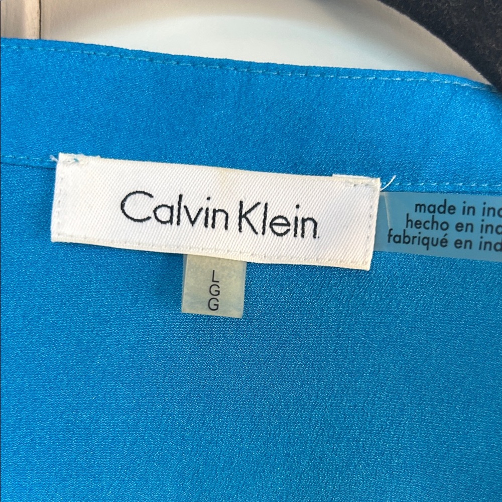 Calvin Klein Teal and Black Women's Blouse - Picture 3 of 9